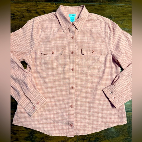 Vintage L.L. Bean Double Pocket Button Down Women Size Medium Fast Shipping - Picture 1 of 7
